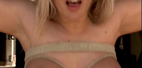  Buxom blonde is bound and fucked